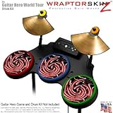 Alecias Swirl 02 Red Skin by WraptorSkinz fits Guitar Hero 4 World Tour Drum Set for Nintendo Wii, X