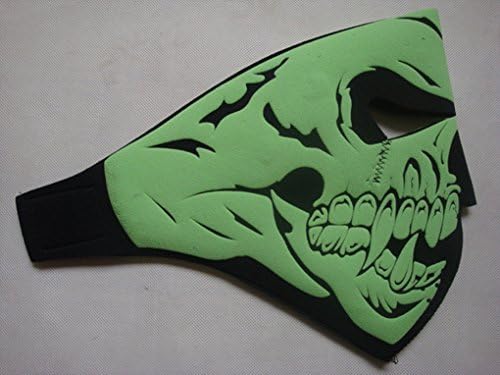 Painting On Canvas Fang Face Neoprene Face Mask FACE-TEETH HEADWEAR biker EQUIPMENT (Green)