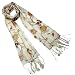 100% Pashmina/Cashmere Swaying Flowers and Leaves Tassel Ends Long Scarf Shawl
