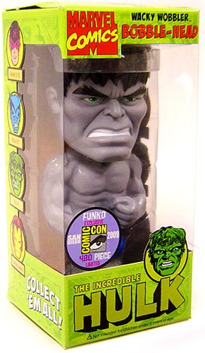  Marvel Hulk Funko SDCC 2009 Exclusive Wacky Wobblers Bobble Head Grey Hulk