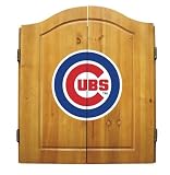 Chicago Cubs Dart Board Cabinet & Bristle Dartboard Set
