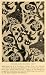1920 Print English Hand Blocked Print Jacobean Pattern - Original Halftone Print