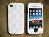 iPhone 4/4g Front and Back Case Cover White Leather Faceplate