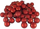 Club Pack of 60 Red Hot Shatterproof 4-Finish Christmas Ball Ornaments 2.5