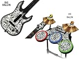 Protective skins for Guitar Hero 4 "World Tour" Guitar and Drum Set - fits Xbox 360, PS3, PS2 - BIG
