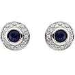 14K White Gold Sapphire and Diamond Earrings