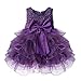 TiaoBug Baby Girls Flower Wedding Pageant Princess Bowknot Communion Party Dress Purple 18-24 Months