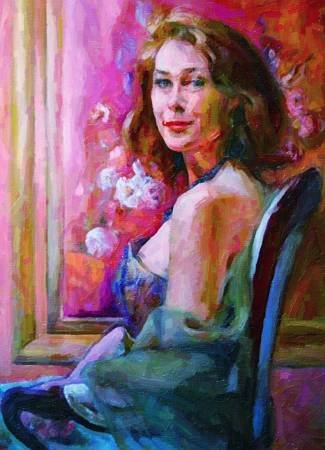 Custom Order #R0-HB0, Oil on Canvas, Custom Painting of The Person You Love, For 1 Person of Customer's Choice, Style: Photo-Realism, with Signature Text 