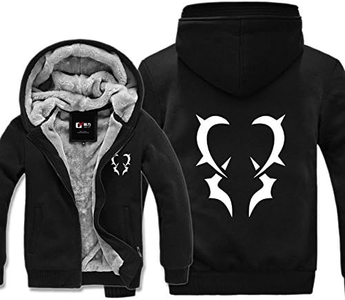Anime Fairy Tail Fleece Coat Hoody Zip up Grimoire Heart Outerwear for Men Juniors