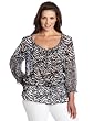 Jones New York Womens Printed Pintucked Blouse