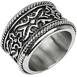 Spikes 316L Stainless Steel Knight Armor Wide Ring