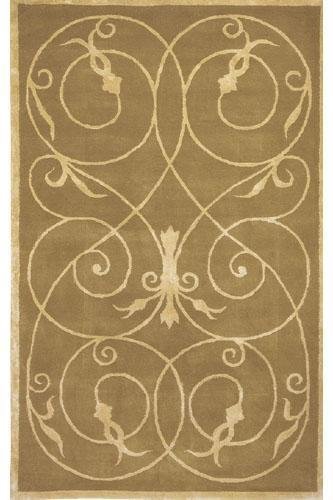 Scrolls Area Rug, 3'9 SQUARE, BROWN/GOLD