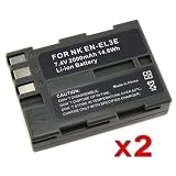 2 PACK Nikon EN-EL3 Replacement Battery for Nikon D80 / D90 / D700 / D300S Digital SLR Camera