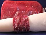 6 Pcs, Napkin Rings Burgundy Beads Set in Decorative Organza Bag Great for Holiday or Inexpensive Gift