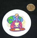 3 Button  Pin Printed With Anchorwoman Newscaster Broadcaster Globe Reporter Television Tv Earth