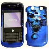 Hard Blue Cool Skull Case Cover Faceplate Protector for Blackberry Bold 970 ....