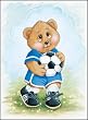 Sports Bear Soccer Boy Star - Childrens Wall Art, Kids Wall Art, Nursery Wall Art