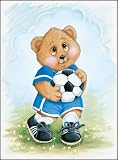 Sports Bear Soccer Boy Star - Childrens Wall Art, Kids Wall Art, Nursery Wall Art