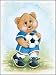 Sports Bear Soccer Boy Star - Childrens Wall Art, 8 x 10