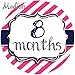 12 Monthly Baby Stickers, Pink & Navy Blue, Girl, Baby Belly Stickers, Monthly Onesie Stickers, First Year Stickers Months 1-12, Pink & Navy Blue, Nautical, Baby Girl