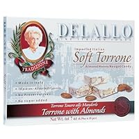 DeLallo Soft Torrone Almond Honey Nougat Candy, 18 Pieces, 7-Ounce Unit (Pack of 3)