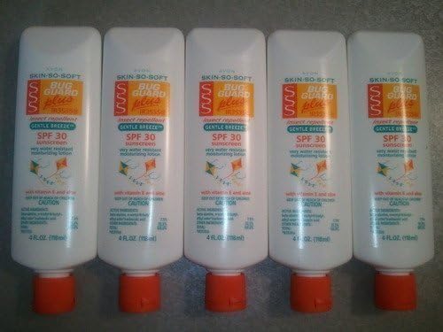 Pack of 5 Avon SKIN SO SOFT Bug Guard Plus IR3535® Gentle Breeze Suncreen Lotion SPF 30