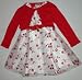 Youngland Girls Floral Embroidered Dress With Shrug (4T, White/Red)