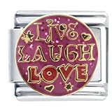 : Pink Live Laugh Love Italian Charms