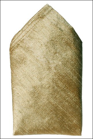 Gold Dupioni Silk Handkerchief