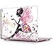 iCasso New Art Fashion Image Series Ultra Slim Light Weight Rubberized Hard Case Glossy Clear Crystal Snap-On Hard Cover Case for MacBook Air 11 inch (Model: A1370 /A1465) - Butterfly Girl