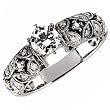 14K White Gold Vintage Style Diamond Engagement Ring (Center stone is not included)
