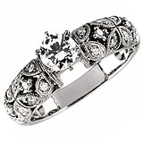 14kt White Gold Dreamy Vintage Style Diamond Engagement Ring (Center stone is not included)