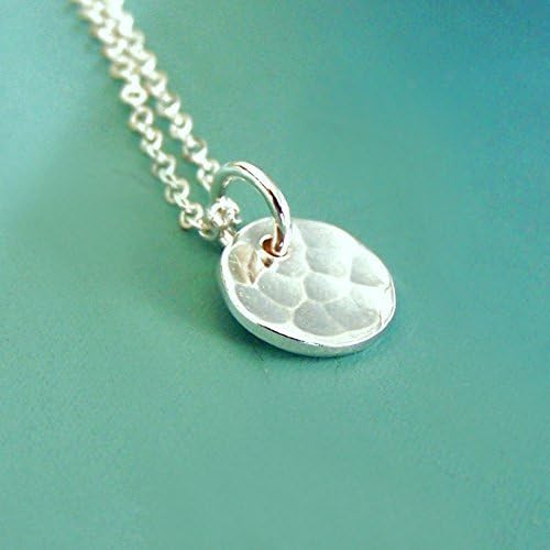 Tiny Pool Necklace in Hand Hammered Sterling Silver