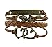 ETSYG® Mermaid Bracelet Vintage Bronze Coffee Rope Knit Heart Adage Punk Simple Charms