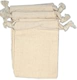 NaturOli Soap Nuts Laundry Wash Bags (Set of 3) - (3-1/4" x 4-1/2") Muslin, unbleached, double-draw & edge-stitched. UNPRINTED! 100% natural.