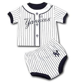 New York Yankees Newborn Baby Pinstripe Uniform Coverall