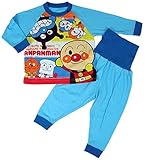 アンパン 腹巻付パジャマ 長袖パジャマ 秋冬物 サックス◇100cm