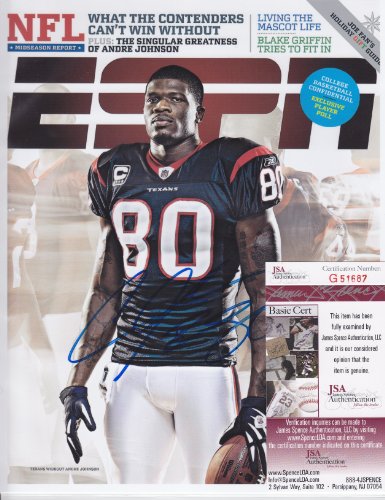 Andre Johnson Houston Texans Signed Autographed Photo Coa + Hologram Jsa Coa