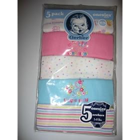 Gerber Girl's Onesie Tops Size Newborn (5-8 lbs)