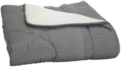 Logan Gingham Check Print Full Bed Comforter, Black