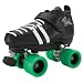 Riedell Wicked 265 Black Boots with Green Flat Outrageous Wheels Mens Boys Ladies Womens Girls Kids Childrens Youth Quad Speed Roller Derby Skates