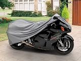 SUPERIOR 4 LAYER MATERIAL 100% WATERPROOF MOTORCYCLE BIKE COVER COVERS : FITS UP TO LENGTH 90″ – ALL SPORT BIKES AND SMALL TO MEDIUM CRUISER BIKES – YAMAHA, HONDA, SUZUKI, KAWASAKI, DUCATI, BMW, APRILIA, TRIUMPH, BUELL, SPORT MOTORCYCLE COVERS