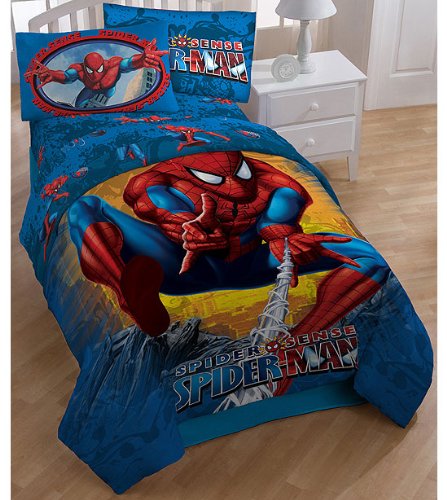 Spiderman Burst Full Comforter and Sheets Spiderman Burst Full Comforter and Sheets