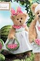 Wanda Melon Bearington Watermelon Scented 10" Dressed Teddy Bear Easter Stuffed Animal Gift By Bearington Collection
