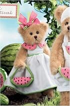Wanda Melon Bearington Watermelon Scented 10" Dressed Teddy Bear Easter Stuffed Animal Gift By Bearington Collection