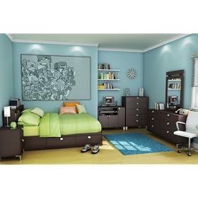 Kids Bedroom Furniture Set 1 in Chocolate - South Shore Furniture - 3259-BSET-1