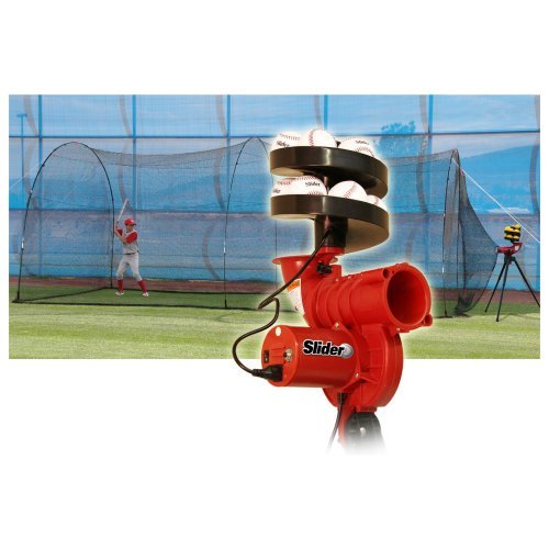 World Sports Products Inc-Slider Pitching Machine With Xtender 24' Cage