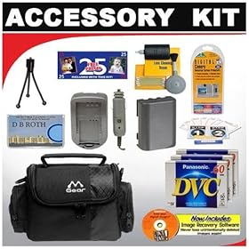 Deluxe Accessory Kit For The Panasonic PV-GS320 , GS180 , GS300 , GS400 , GS500 MiniDV Camcorders