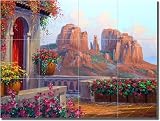Afternoon Light by Mikki Senkarik - Artwork On Tile Ceramic Mural 18 x 24 Kitchen Shower Backsplash