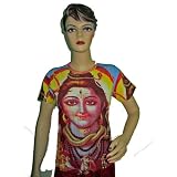 Religious Gift Womens Tops T- Shirt Lord Shiva Print Yoga Clothing Tee Shirts M
